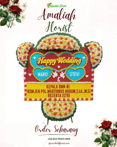Karangan Papan Bunga Pernikahan di Ketanonageng
